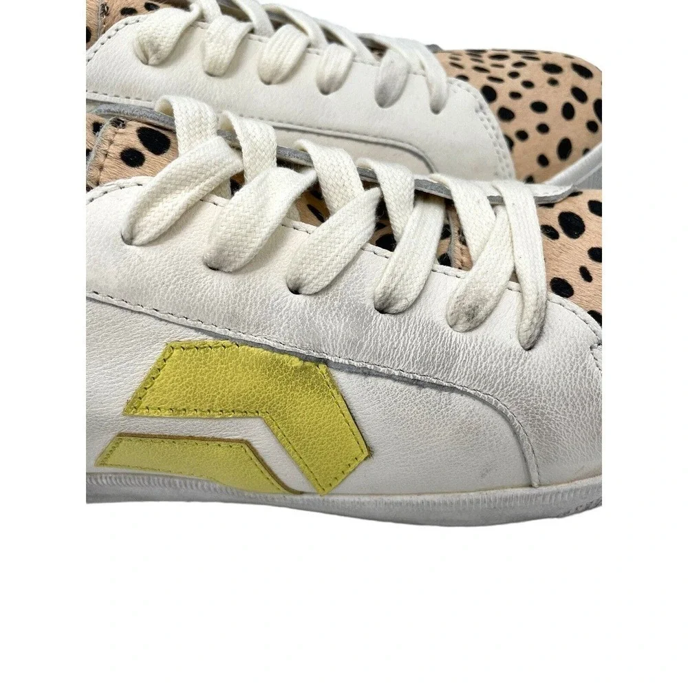 Dolce Vita Zaga Calf Hair Leopard Printed Iridescent Sneakers $127 US Size US 9